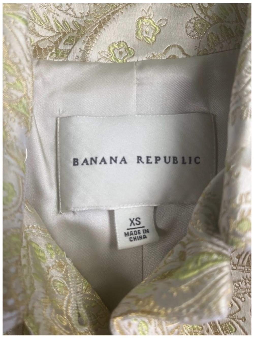 Banana Republic Vintage Ivory/Gold Topper Jacket Size XS - Picture 8 of 11